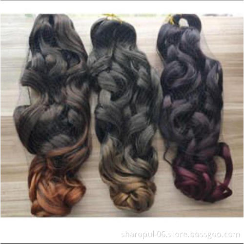 Crochet braids hair extension 14inch 24inch 150gram yaki silk Wavy box braid synthetic French spiral deep curl braiding hair